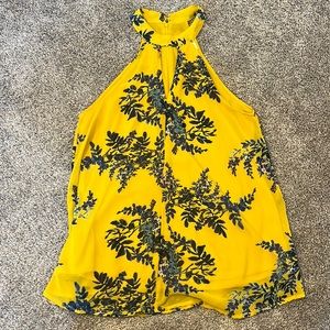 Yellow high-neck tank top